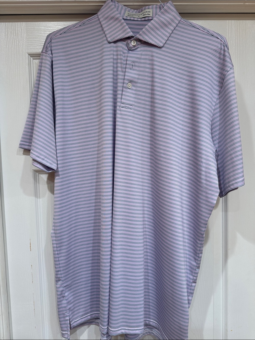 Men's Striped Lavender Polo Shirt
